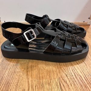 NWT Free People Fisherman Patent Leather Sandals